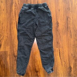 Aerie XS Washed Black 100% Cotton Jogger Sweatpants Lounge Casual Pockets Comfy